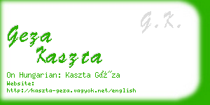 geza kaszta business card